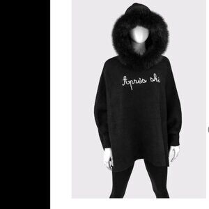 Mitchie's Black "Apres Ski" Fox Trimmed Hoodie